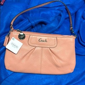 Coach pebble leather wristlet - Coral - NWT